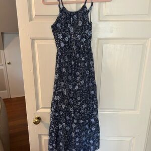 Madewell Cross-Back Halter Midi Dress in Vineyard Medallion